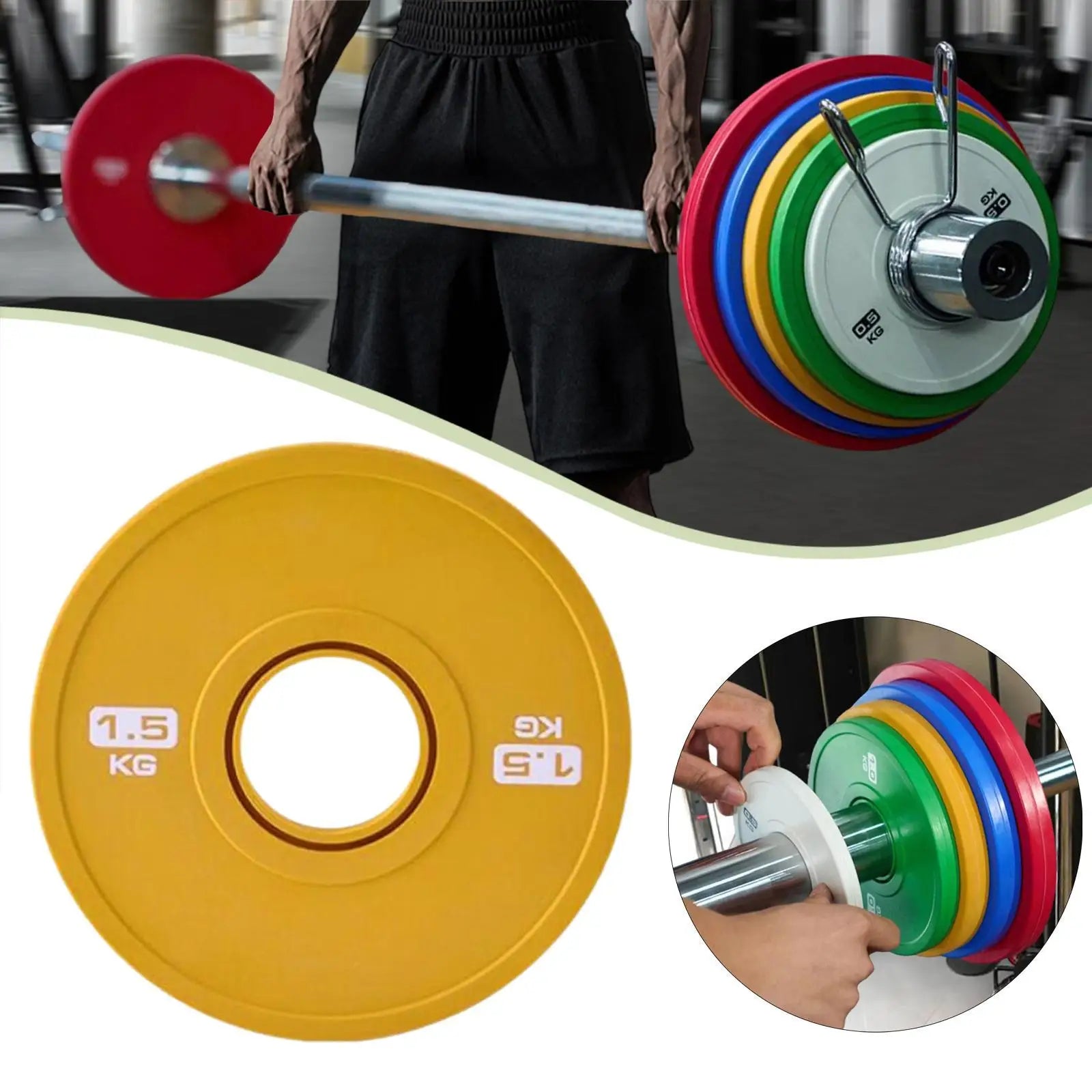 Dumbbell Weight Plate Grooved Rubber Steel for Fitness Machines Barbell Micro Plate for Professional Gym Use