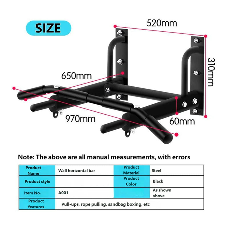 Pull Up Bar Wall Mounted Horizontal Bar